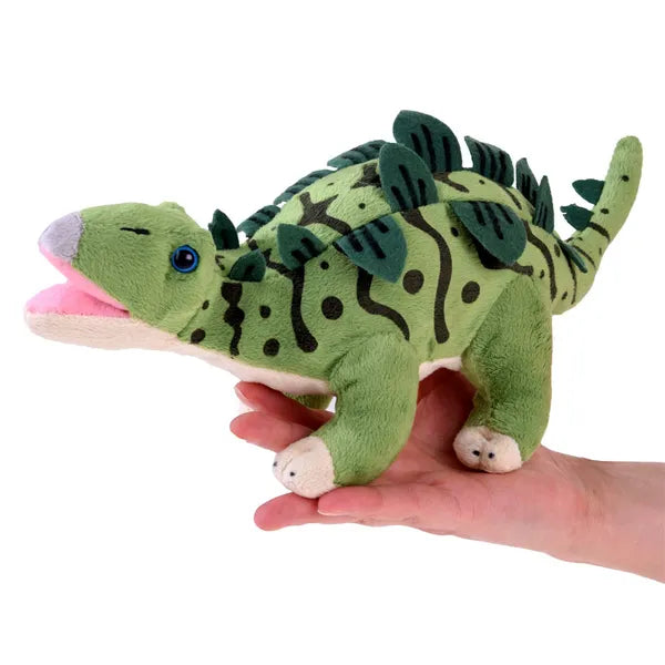 Zöld stegosaurus plüss dínó figura, 30 cm