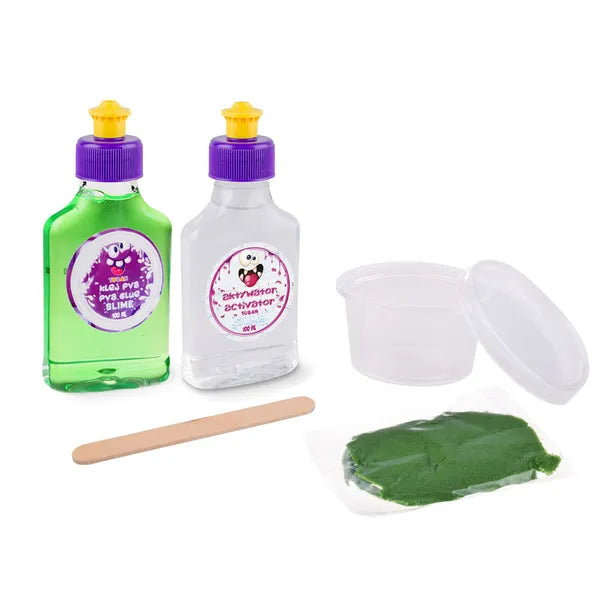 Zöld slime és dinamikus homok kreatív készlet, 100 ml ragasztó, 50 g homok