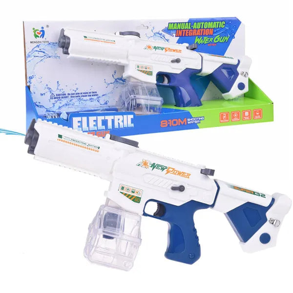 Elektromos vízipisztoly nagy tartállyal, 8-10 m hatótáv, 1200 mAh akku