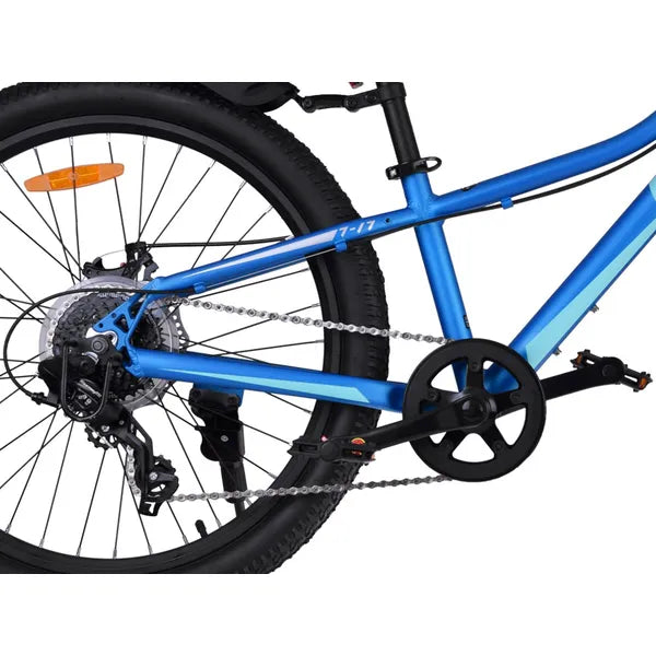 24" gyerek- és tinédzser MTB kerékpár, alu váz, 8 fokozat, tárcsafék, teleszkóp