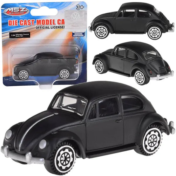Volkswagen Beetle 1967 fém modelautó 1:54 méretarány, fekete