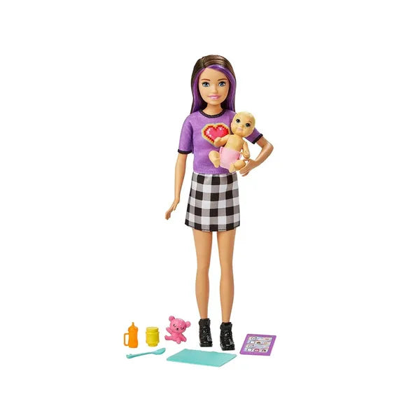 Barbie Skipper bébiszitter baba készlet kisbabával és kiegészítőkkel