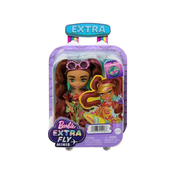 Barbie Extra Fly Minis baba – napfényes tengerparti szett, 15 cm