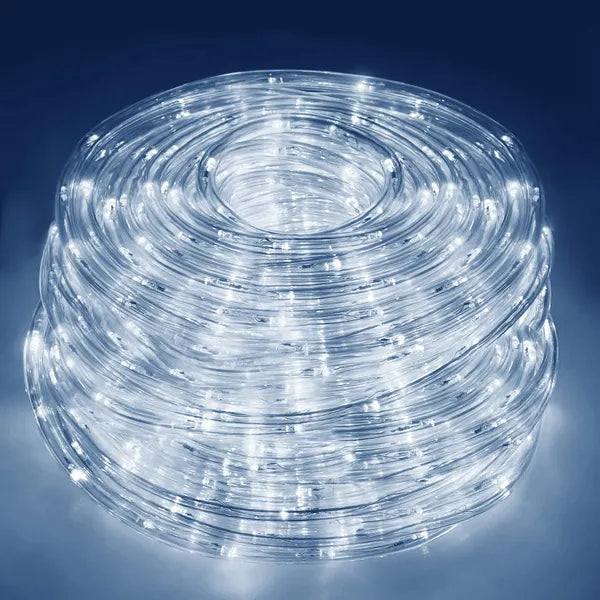 LED fénykígyó 10 m, 240 LED, hideg fehér, IP44, 8 mód