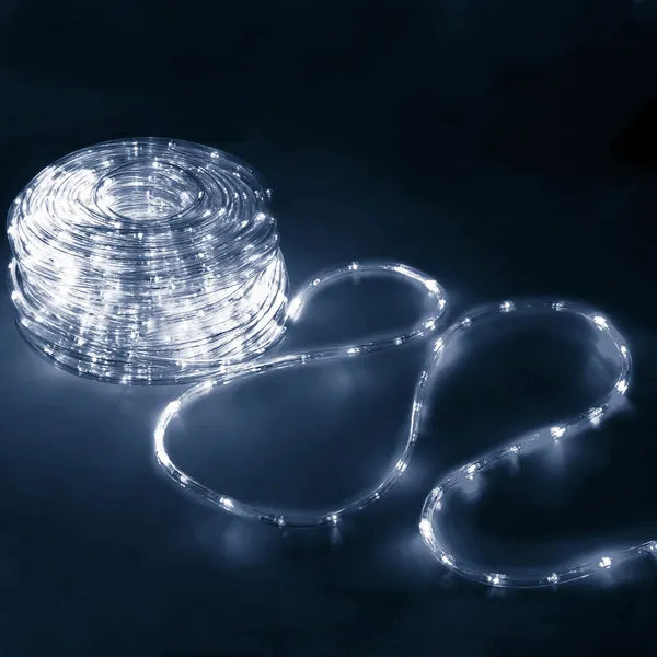 LED fénykígyó 10 m, 240 LED, hideg fehér, IP44, 8 mód