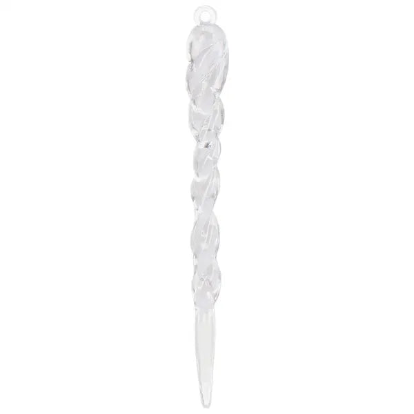Tiszta akril jégcsap karácsonyi dísz, 10 cm, 9 db, szalaggal
