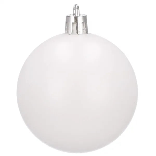 Fehér törhetetlen műanyag karácsonyi gömbdísz szett 6 cm 20 db