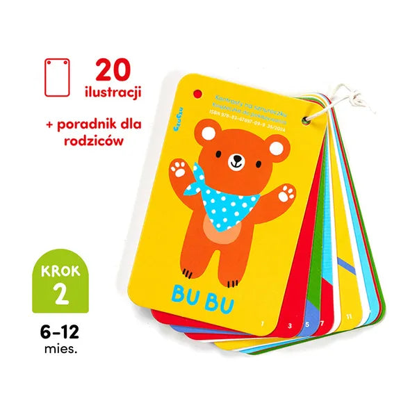 Fekete–fehér kontrasztos lapozó zsinóron, 20 oldal, 14x9 cm, 6 hó+ babáknak