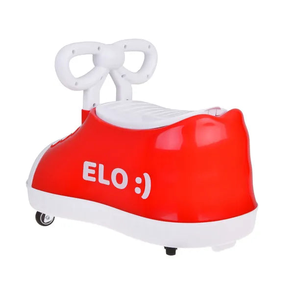 Piros sneaker formájú bébitaxi zenélő, 12 hó+, 20 kg teherbírás