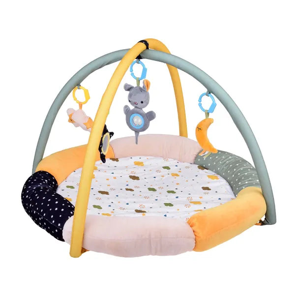 Puha felhő alakú babajátszószőnyeg, 80 cm, 2 ívvel és 4 függő játékkal