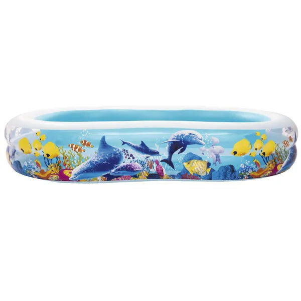 Bestway felfújható ovális gyermekmedence 262×157×46 cm, tengeri motívum
