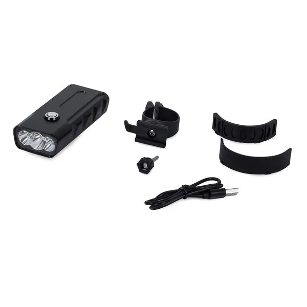 Első kerékpár lámpa 3×CREE XM-L T6 LED, USB-s powerbank, IPX5, alu