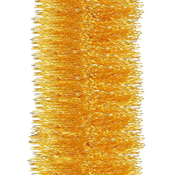 Arany karácsonyfafüzér, 6 m hosszú, Ø10 cm, műanyag