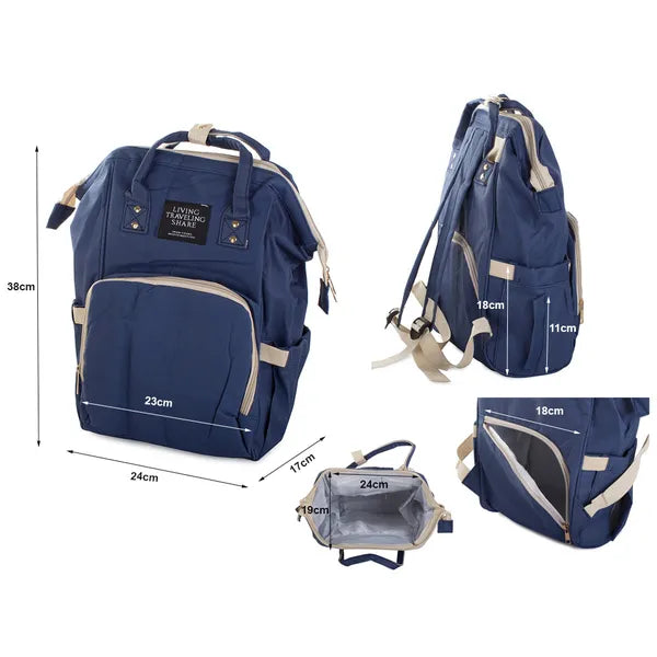 3 az 1-ben thermo pelenkázó hátizsák babakocsira, 11 zseb, sötétkék