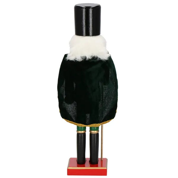 Fa diótörő figura karácsonyi dekoráció, piros-fekete, 38 cm