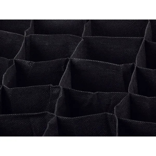 20 rekeszes fehérnemű- és zokniszervező fiókba, 35×28×10 cm, fekete