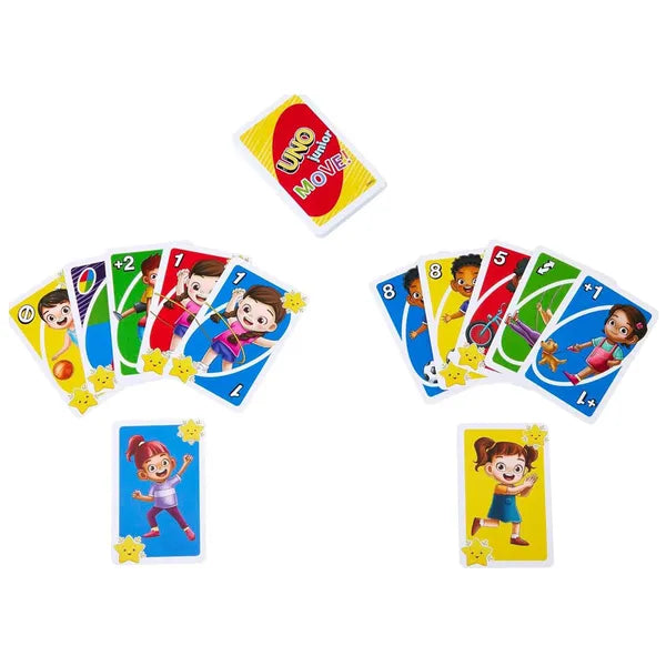 UNO Junior Move gyerek kártyajáték, 56 lap, 3+ év