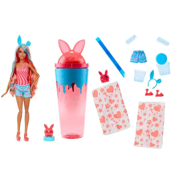 Barbie Pop Reveal Shakes illatos baba nyuszival, slime-mel és 8 meglepetéssel
