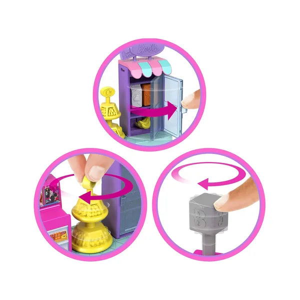 Mini BarbieLand szupermarket játékkészlet 3,5 cm-es Barbie babával