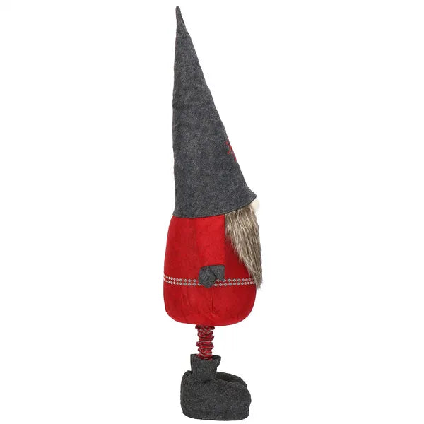 Állítható teleszkópos karácsonyi dekor törpe, 95-160 cm, piros-grafit