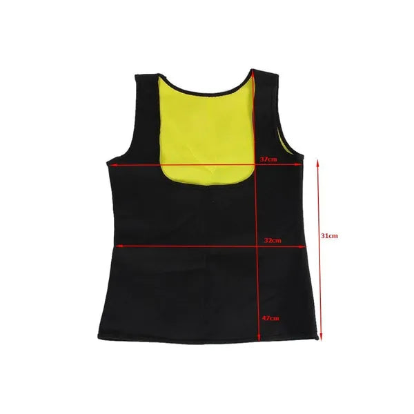 Karcsúsító női neoprén fitness póló, M méret, fekete