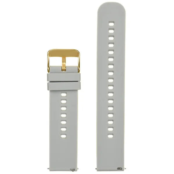 Világosszürke szilikon óraszíj 20 mm, arany csatt, gyorskioldó