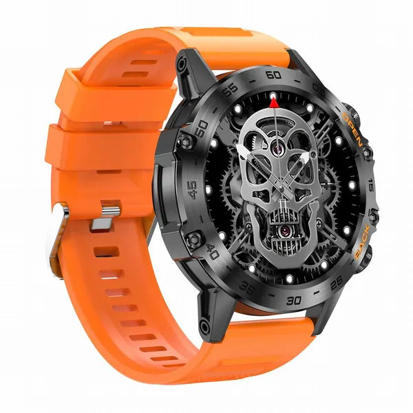 Gravity GT9-4 férfi okosóra, 1.39" IPS, BT hívás, vérnyomásmérő, IP67, narancs