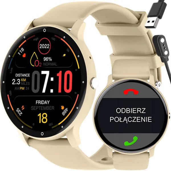 Rubicon RNCF16 uniszex okosóra 1,39'' IPS, Bluetooth hívás, IP67, Google Fit