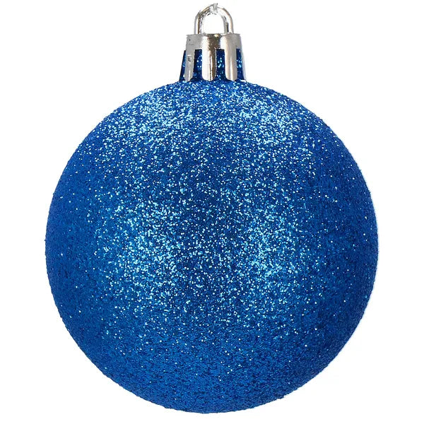 Törhetetlen kék karácsonyfadísz gömb készlet, 24 db, 6 cm