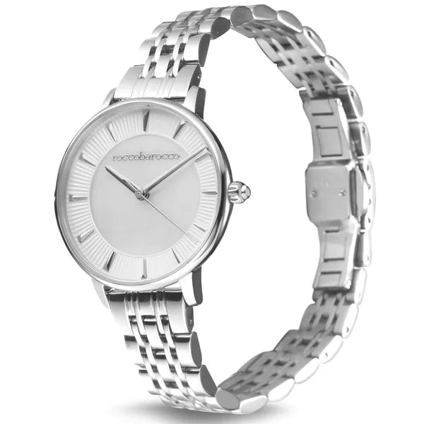 Roccobarocco női ajándékbox óra ezüst, 32 mm, rozsdamentes acél, quartz