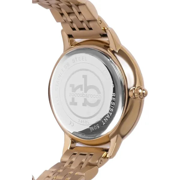 RoccoBarocco női karóra box szett, rózsaarany, 32mm, gyöngyház számlap
