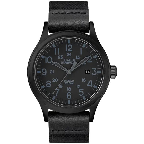 Timex Expedition férfi karóra, kvarc, bőrszíj, WR50, fekete