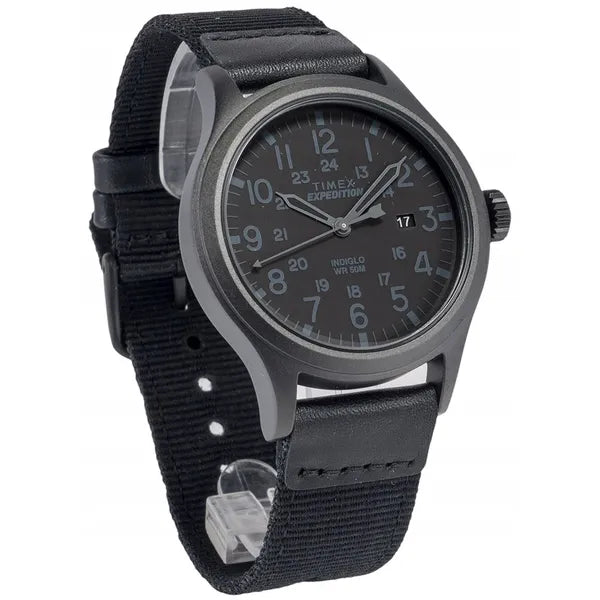 Timex Expedition férfi karóra, kvarc, bőrszíj, WR50, fekete