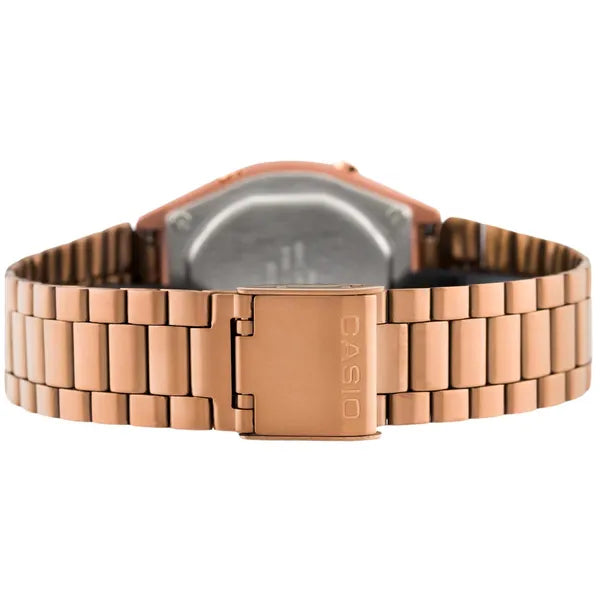Casio B640WC-5A női digitális karóra, rozéarany, WR50, acél szíj