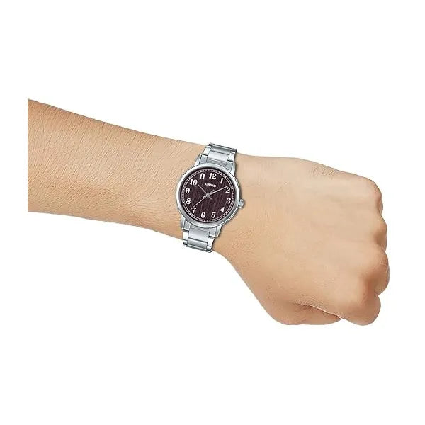 Casio MTP-E145D-5B1 férfi karóra, 40 mm, rozsdamentes acél, barna számlap