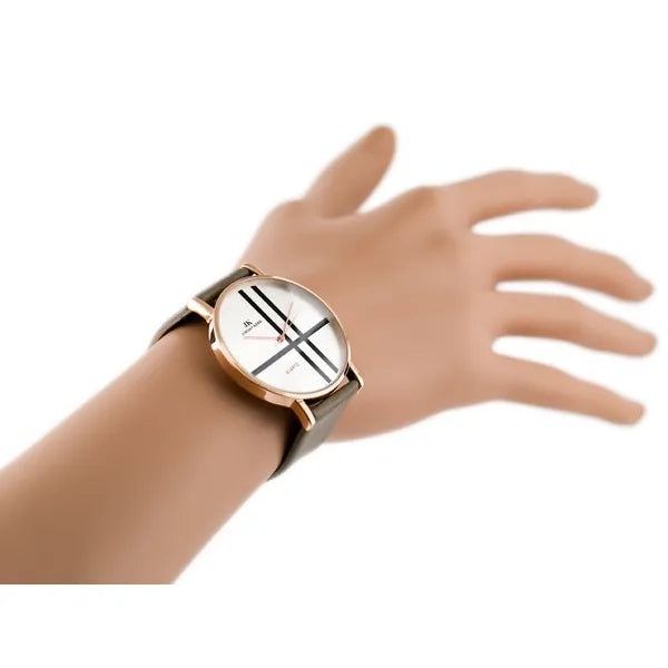 Jordan Kerr Simple női karóra, rosegold tok, bézs szövet szíj, 41 mm