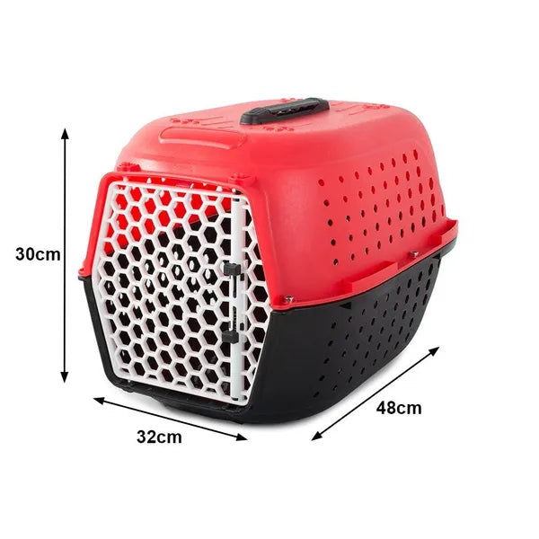 Utazó kisállat szállítóbox, piros, 48 cm