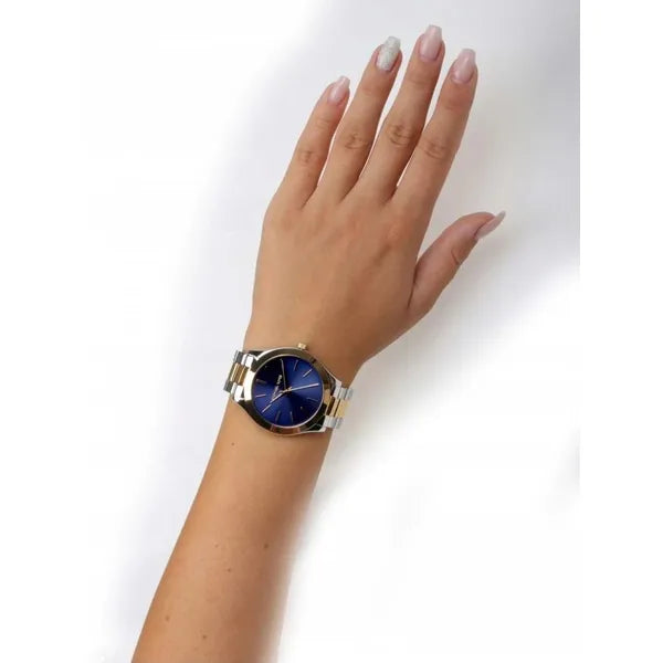 Michael Kors MK3479 női karóra, kék számlap, ezüst-arany acél, WR50