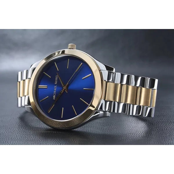 Michael Kors MK3479 női karóra, kék számlap, ezüst-arany acél, WR50