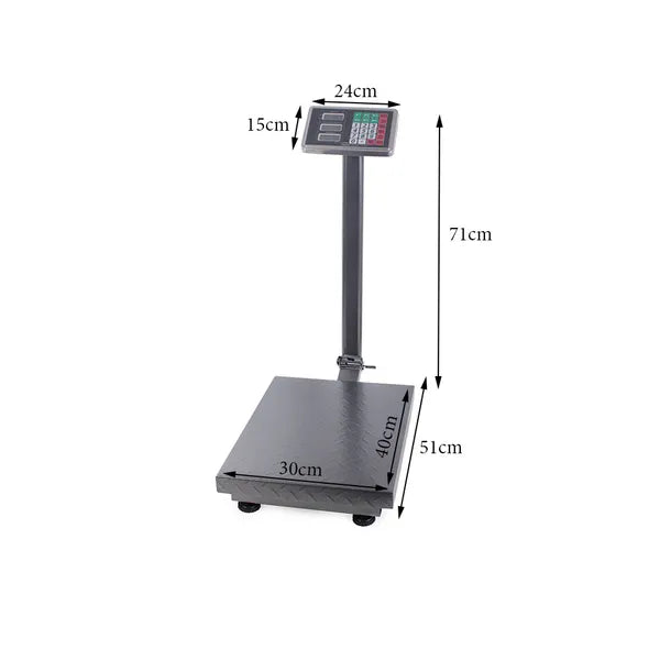 Elektromos platformmérleg LCD kijelzővel, 100 kg, ármemóriával