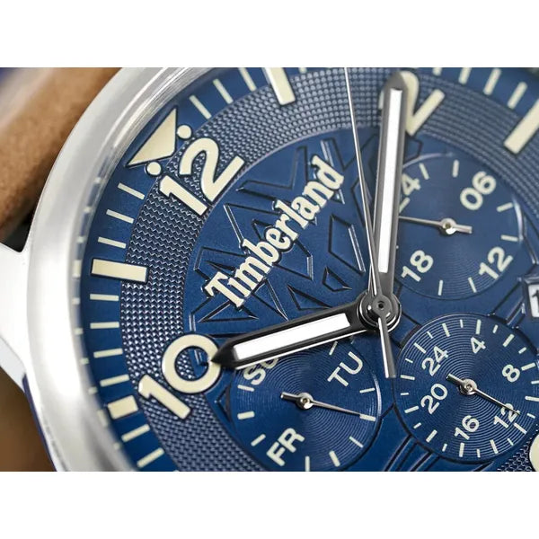 Timberland Ashmont férfi karóra, bőrszíj, 46 mm, kék számlap