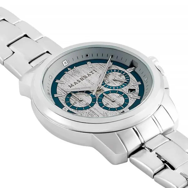 Maserati Successo férfi kronográf karóra, ezüst nemesacél, 44 mm, WR50