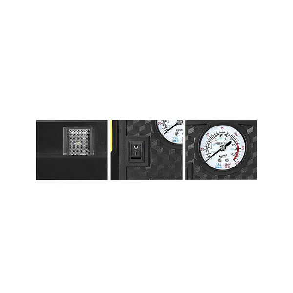 Autós digitális kompresszor 12 V, 150 PSI/10 bar, LCD kijelző, LED lámpa