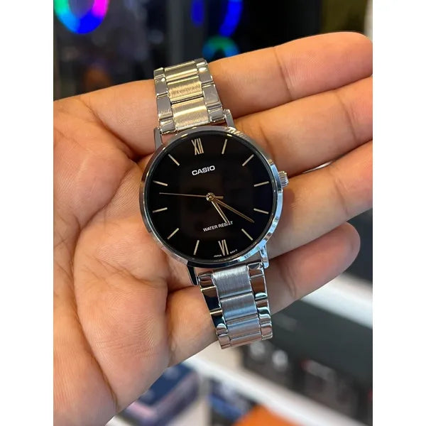 Casio női karóra LTP-VT01D-1B rozsdamentes acél szíj, fekete számlap