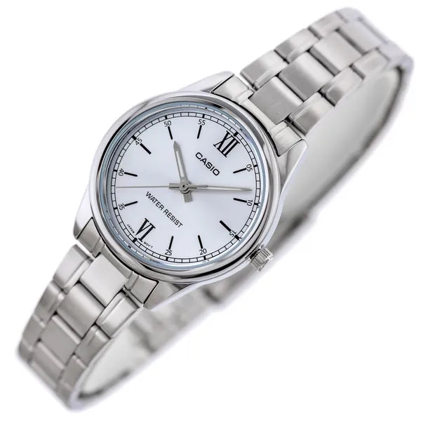 Casio LTP-V005D-2B3 női karóra, nemesacél szíj, kék számlap, dátum, WR30