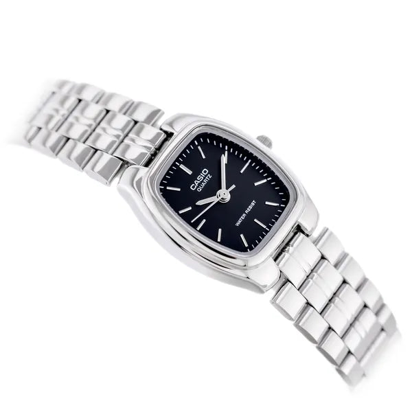 Casio LTP-1169D-1A női karóra, acél szíj, fekete számlap 28 mm