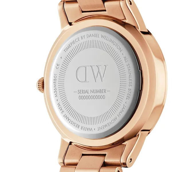Daniel Wellington Iconic Link Grey férfi karóra, 38 mm, rozéarany acél, kvarc