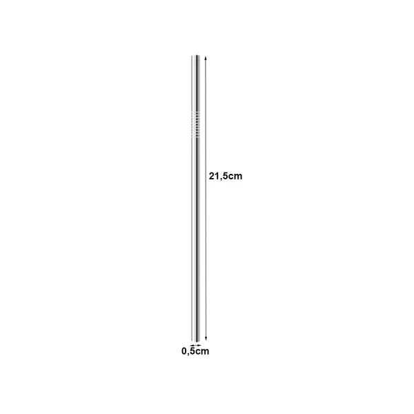 8 db rozsdamentes acél szívószál készlet 21,5 cm, 2 kefével