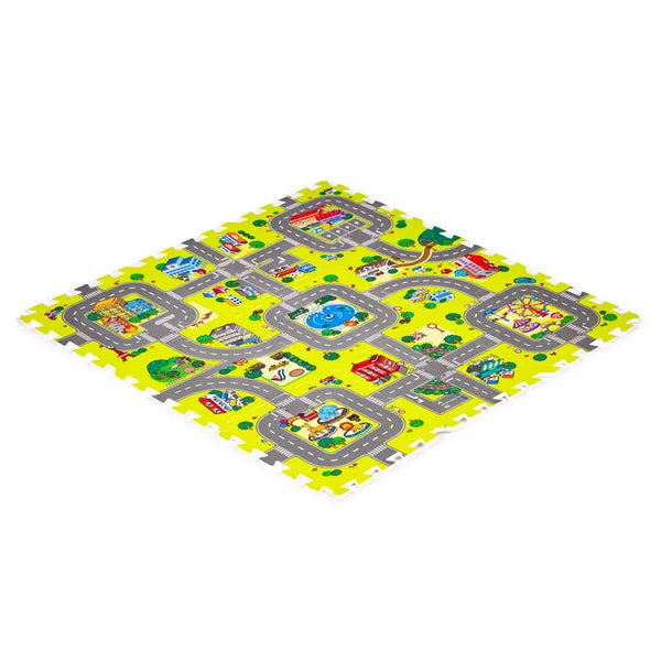 Habszőnyeg gyerekeknek város, 9 elem, 90.5x90.5cm IPLAY | 0395