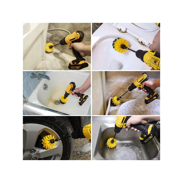 Tisztítókefe készlet fúrógéphez, 3 db, strapabíró nylon sörtékkel